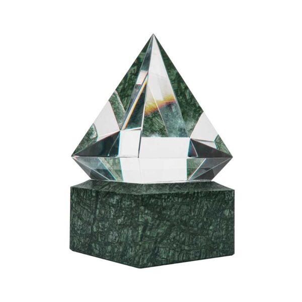 50 Diamond Shaped Crystal Awards with Marble Base