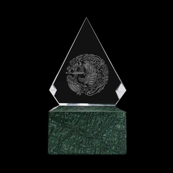 50 Diamond Shaped Crystal Awards with Marble Base