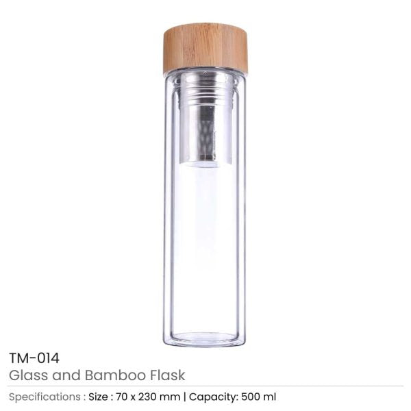 50 Glass and Bamboo Flask