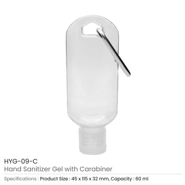 100 Hand Sanitizer Gel with Carabiner Clip