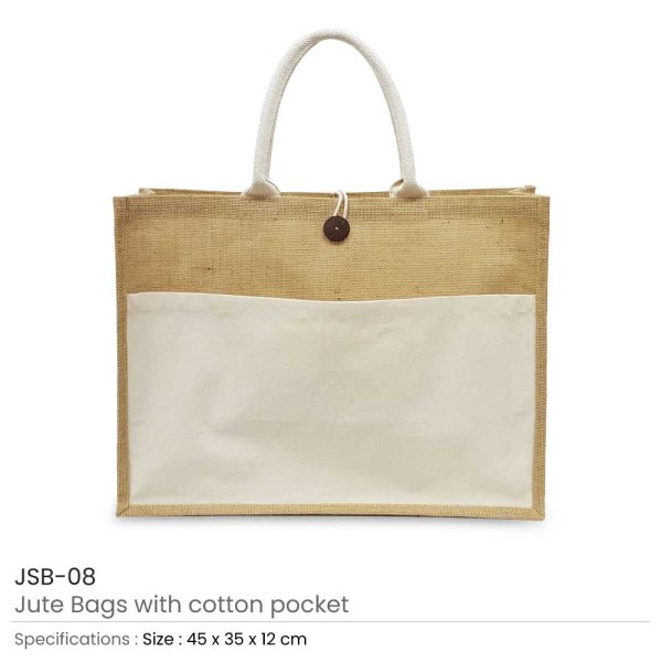 75 Jute Bags with Cotton Pocket