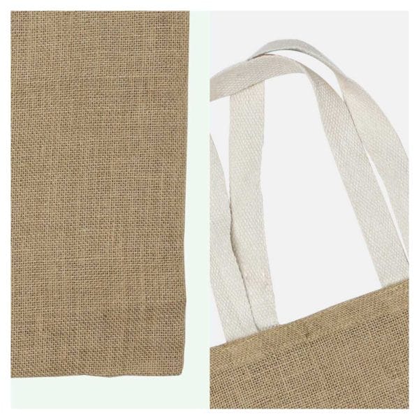 100 Jute Bags with White Handle