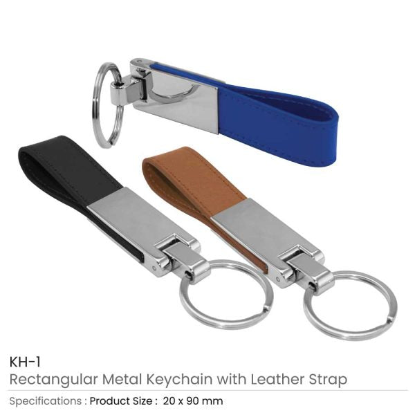 250 Metal Key Chains with Leather Strap