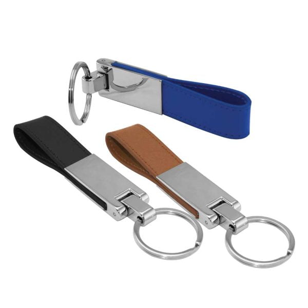 250 Metal Key Chains with Leather Strap