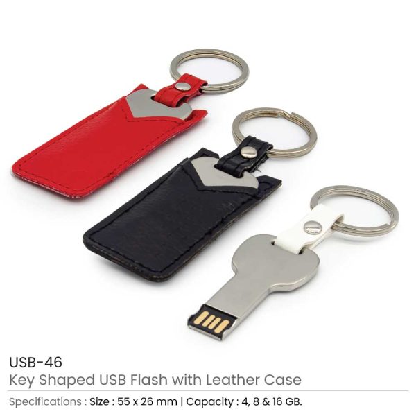 100 Key Shaped USB with Leather Case