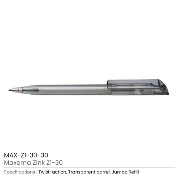 1000 Maxema Zink Pens Transparent body