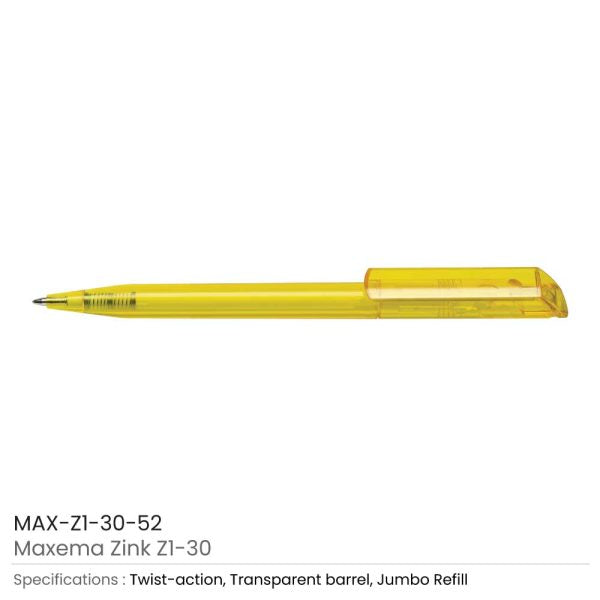 1000 Maxema Zink Pens Transparent body