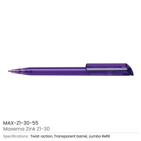 50 Maxema Zink Pens Transparent body