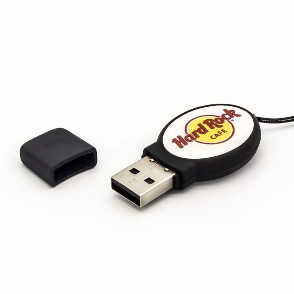 120 Oval Black Rubberized USB