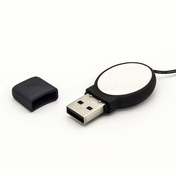 120 Oval Black Rubberized USB