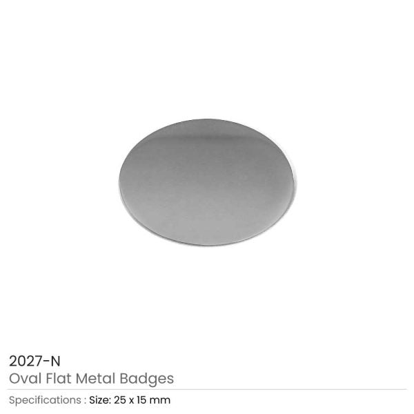 250 Oval Flat Metal Badges