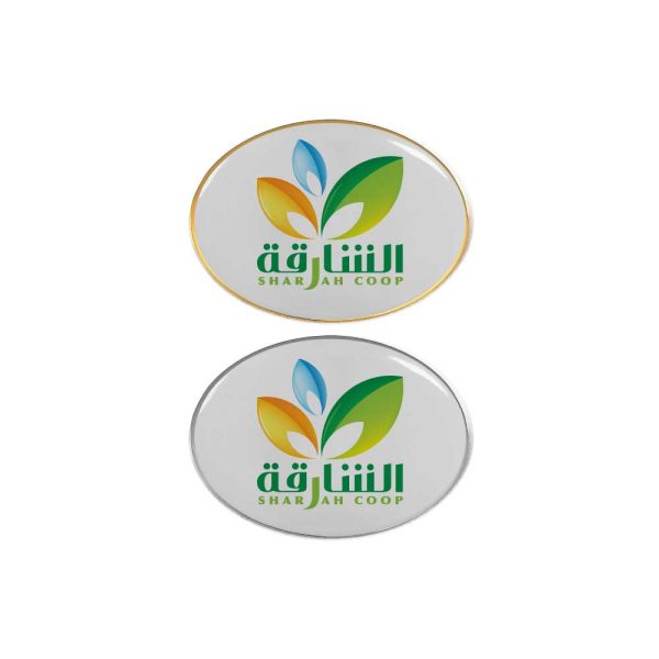 250 Oval Flat Metal Badges