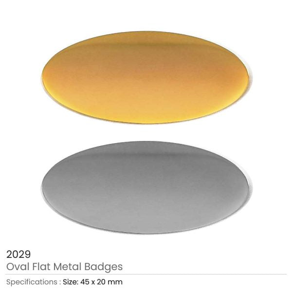 250 Oval Flat Metal Badges