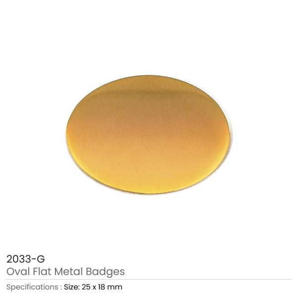 250 Oval Flat Metal Badges