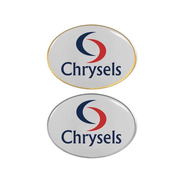 250 Oval Flat Metal Badges