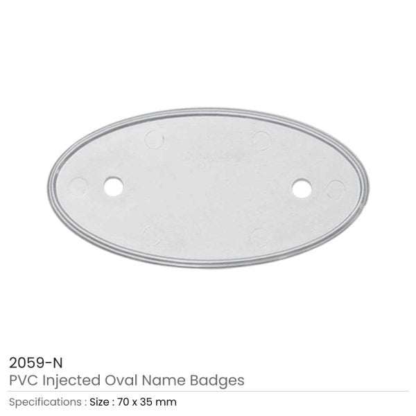 50 PVC Injected Oval Name Badges