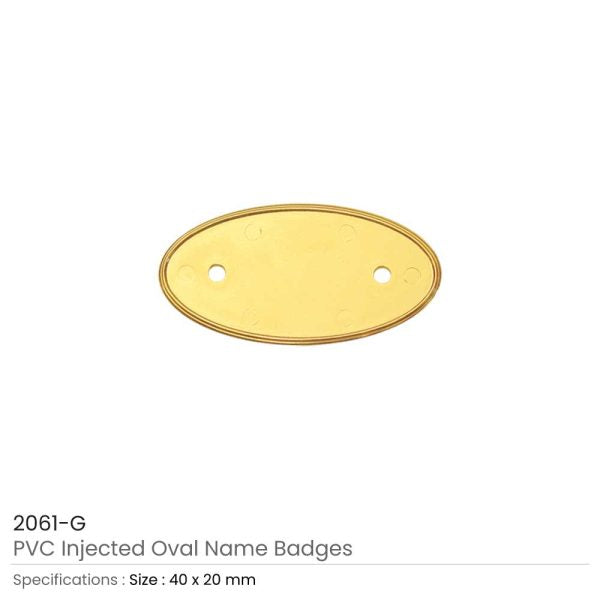 50 PVC Injected Oval Name Badges