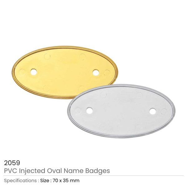 50 PVC Injected Oval Name Badges