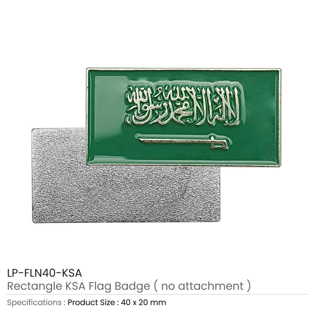 50 Rectangle KSA Flag Badges