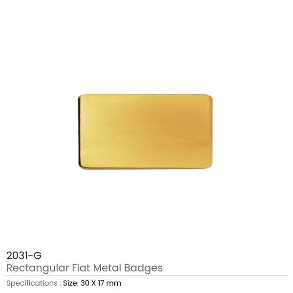 50 Rectangular Flat Metal Badges