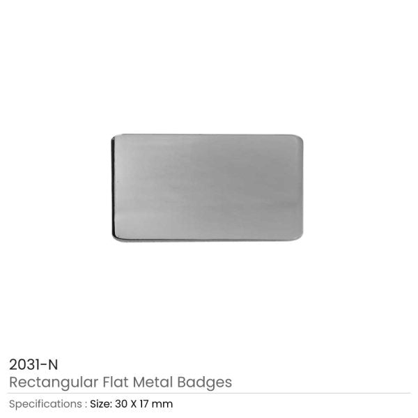 5000 Rectangular Flat Metal Badges