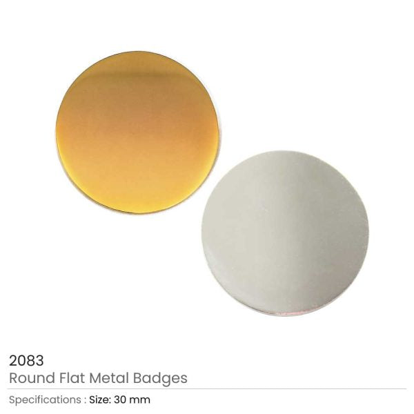 50 Round Flat Metal Badges