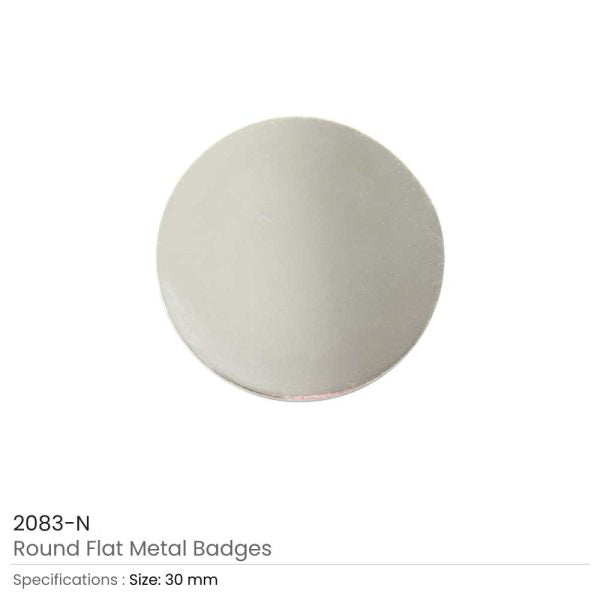 50 Round Flat Metal Badges