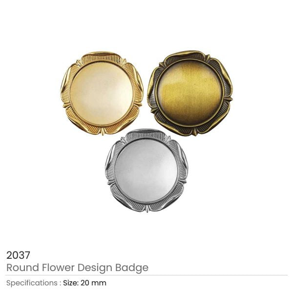 250 Round Flower Design Logo Badges