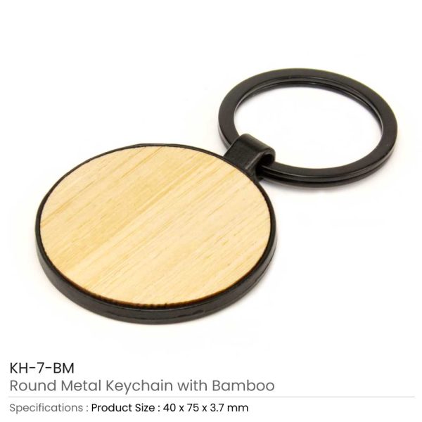 50 Metal Keychain with Bamboo