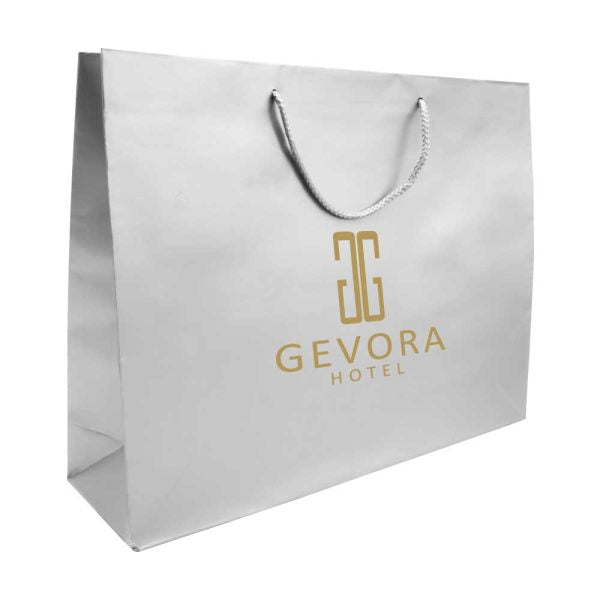 60 A4 Horizontal Silver Paper Shopping Bags