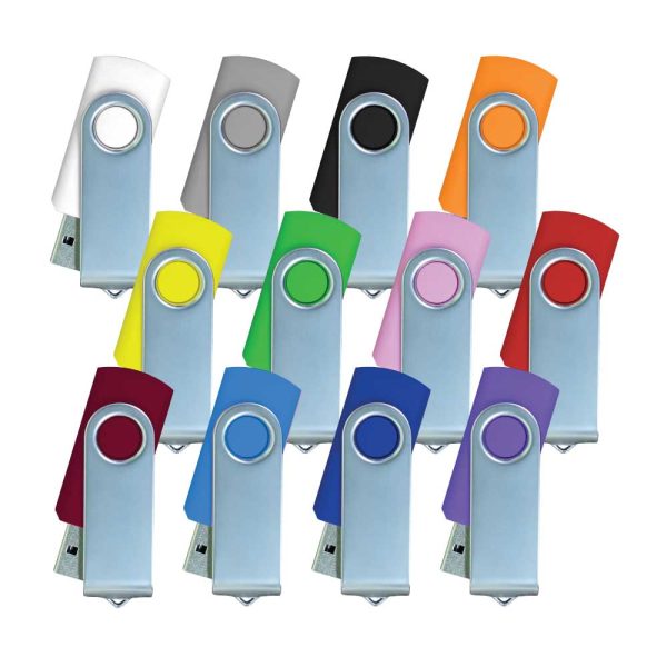 500 Silver Swivel USB Flash Drives