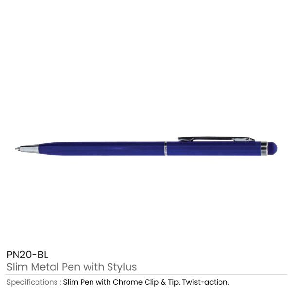 50 Slim Metal Pens with Stylus