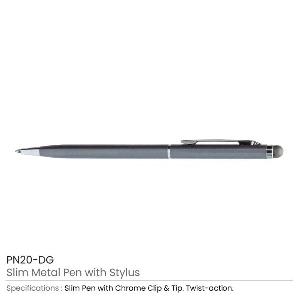 50 Slim Metal Pens with Stylus