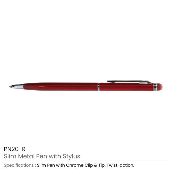 50 Slim Metal Pens with Stylus