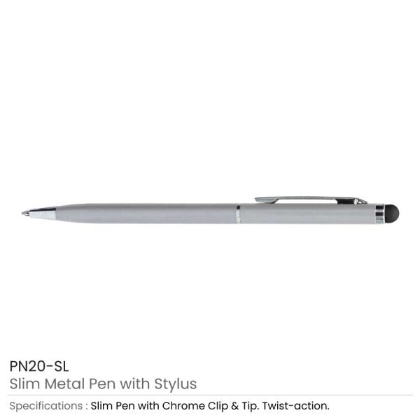 50 Slim Metal Pens with Stylus