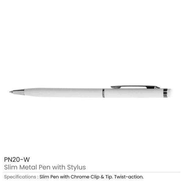 50 Slim Metal Pens with Stylus