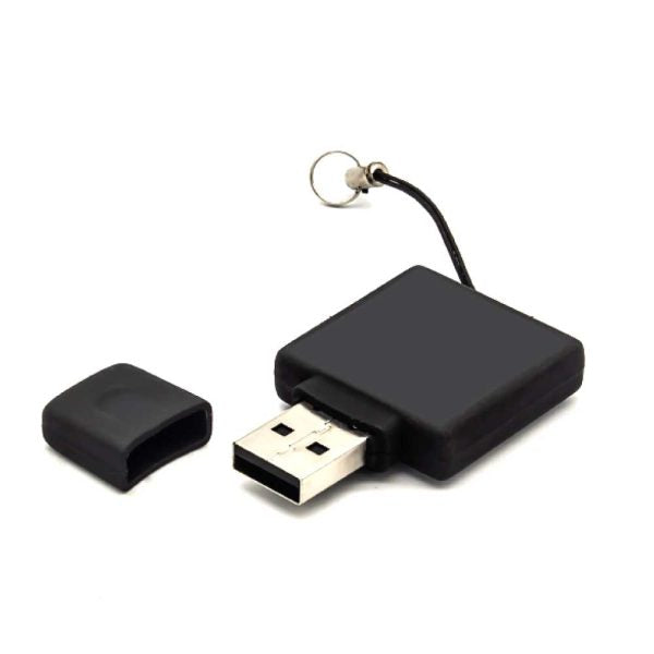 100 Square Black Rubberized USB Flash Drives