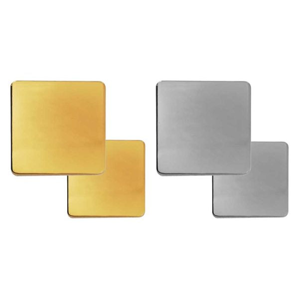 250 Square Flat Metal Badges