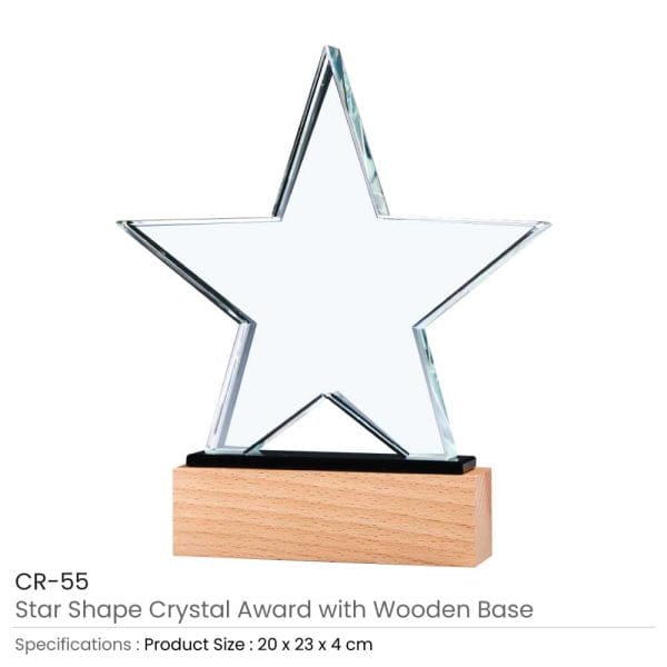 50 Star Shaped Crystal Awards