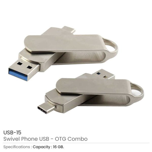 50 Swivel Phone USB OTG Combo