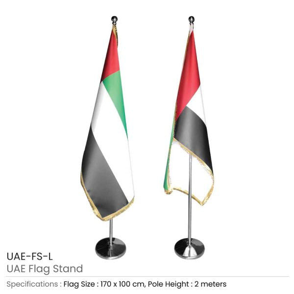 50 UAE Flag Large Size with Stand