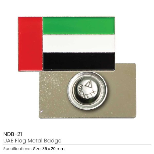 1000 UAE Flag Metal Badges Rectangle