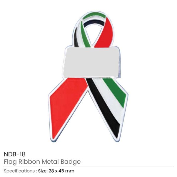 500 UAE Flag Ribbon Metal Badges