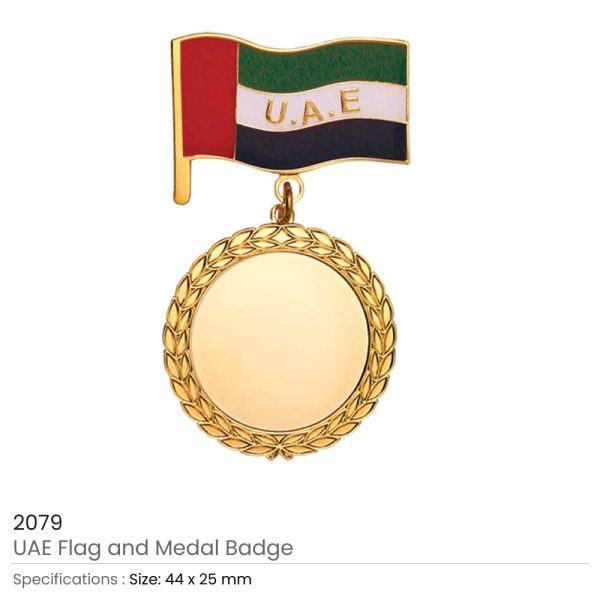 100 UAE Flag and Medal Badges