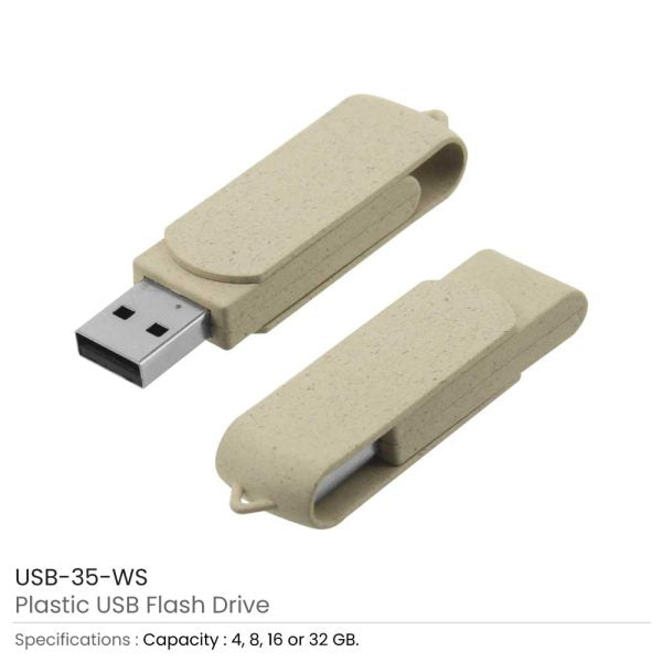 200 Wheat Straw Swivel USB Flash Drives