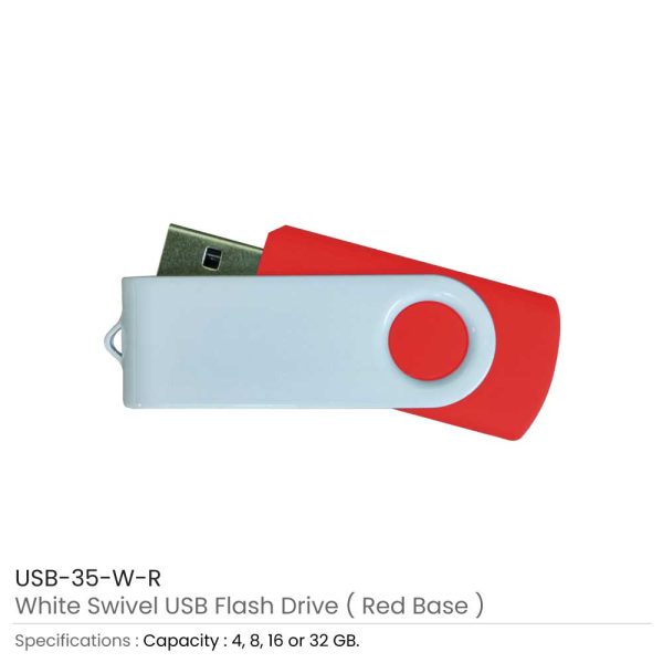 500 White Swivel USB Flash Drives