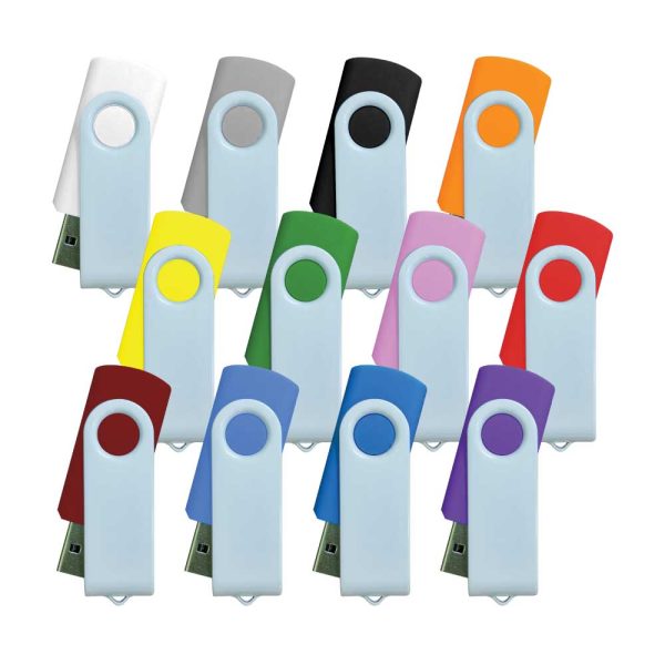 500 White Swivel USB Flash Drives