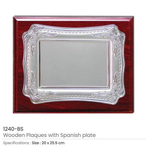 50 Wooden Plaques with Silver Spanish Plate